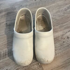 Dansko White Slip-On Clog Shoes
